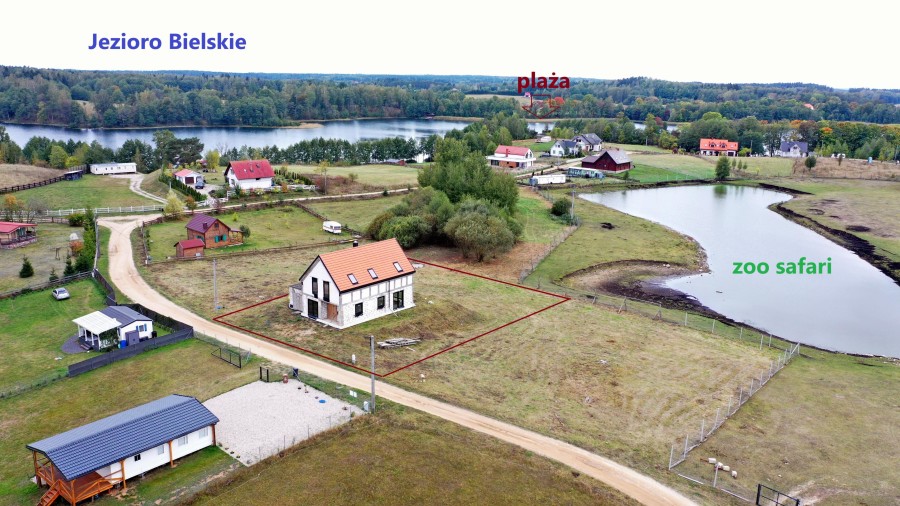 giżycki, Wydminy, Okrągłe, Nowoczesny dom do własnej aranżacji z widokiem na Jezioro Bielskie