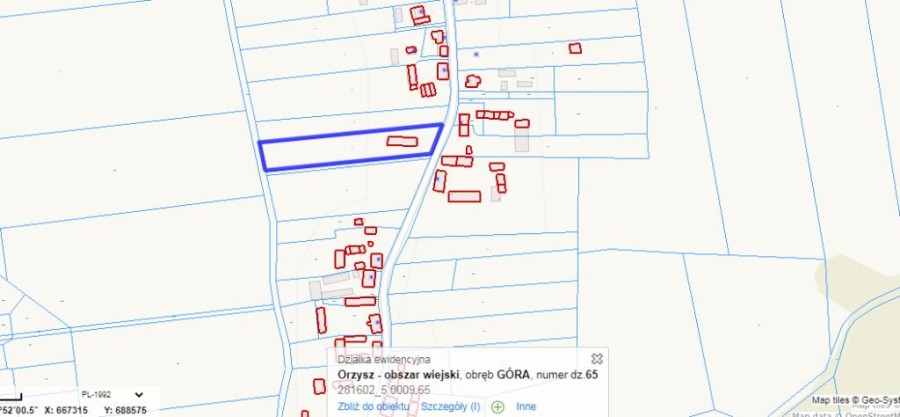 piski, Orzysz, Góra, Działka bud. Góra gm. Orzysz