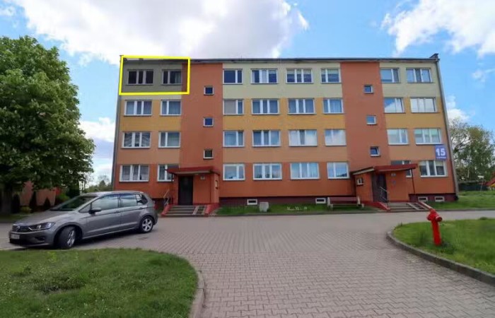 węgorzewski, Węgorzewo, Kopernika, 3-pokojowe mieszkanie w Węgorzewie – ul. Kopernika 15/7