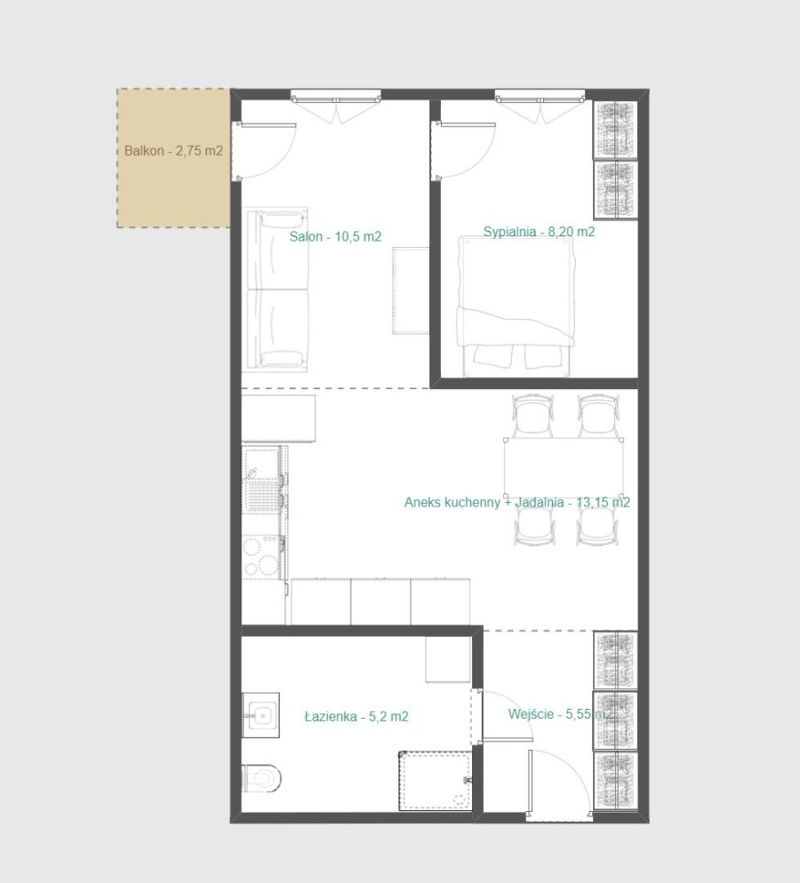 Łomża, Bema, Ekskluzywny apartament z pięknym widokiem w Łomży