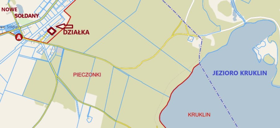 giżycki, Giżycko, Nowe Sołdany, Działka 3000 m2 - Nowe Sołdany