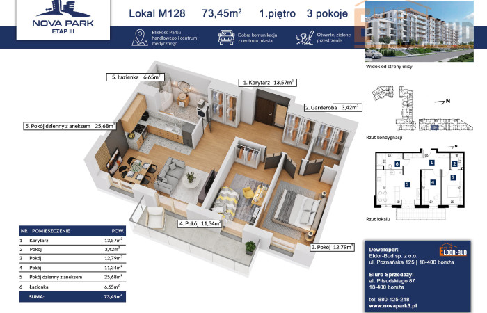 podlaskie, Łomża, Duże i atrakcyjne mieszkanie M-128
