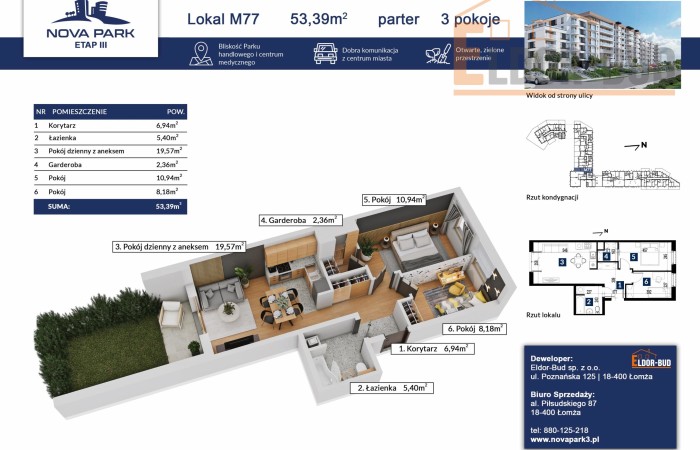 podlaskie, Łomża, Mieszkanie na parterze z dużym ogródkiem M-77