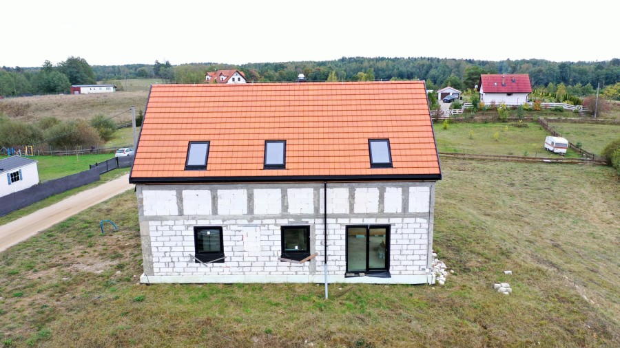 giżycki, Wydminy, Okrągłe, Nowoczesny dom do własnej aranżacji z widokiem na Jezioro Bielskie