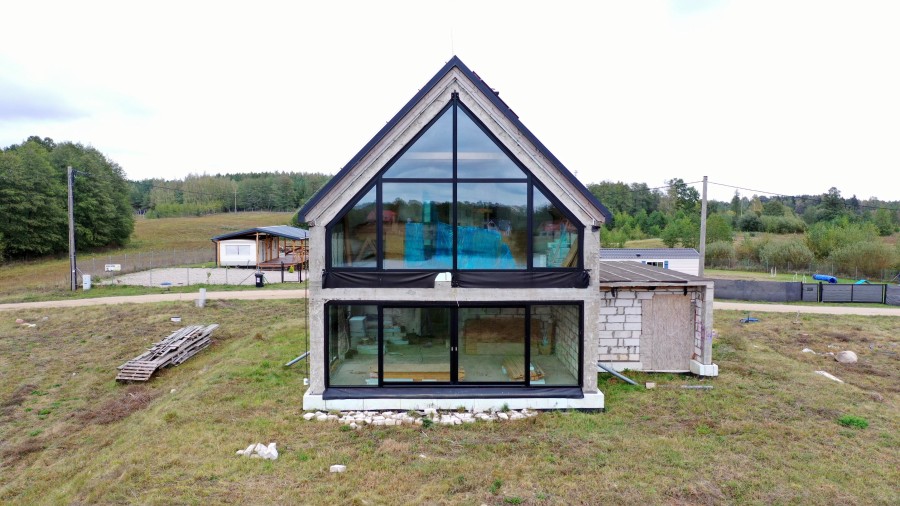 giżycki, Wydminy, Okrągłe, Nowoczesny dom do własnej aranżacji z widokiem na Jezioro Bielskie