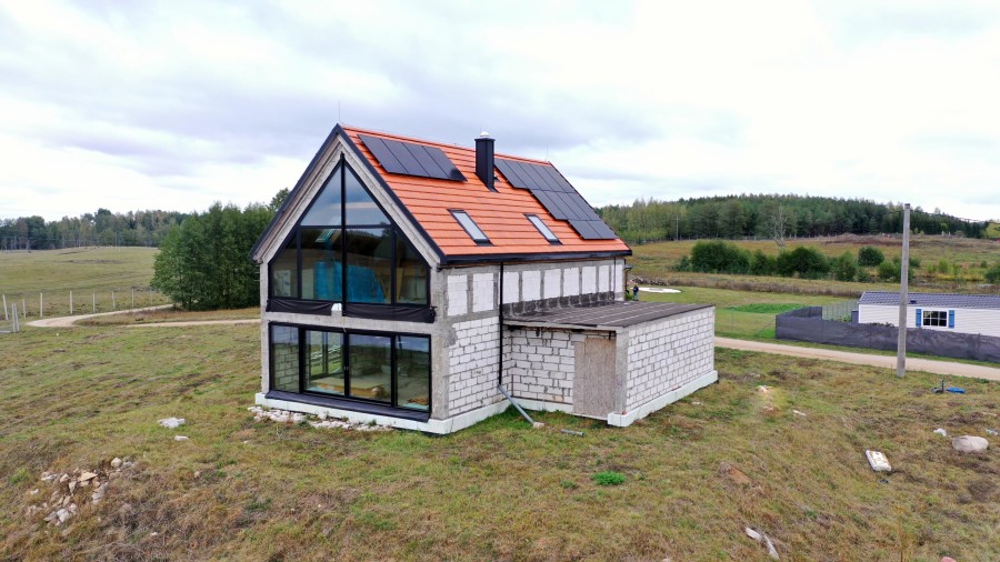 giżycki, Wydminy, Okrągłe, Nowoczesny dom do własnej aranżacji z widokiem na Jezioro Bielskie