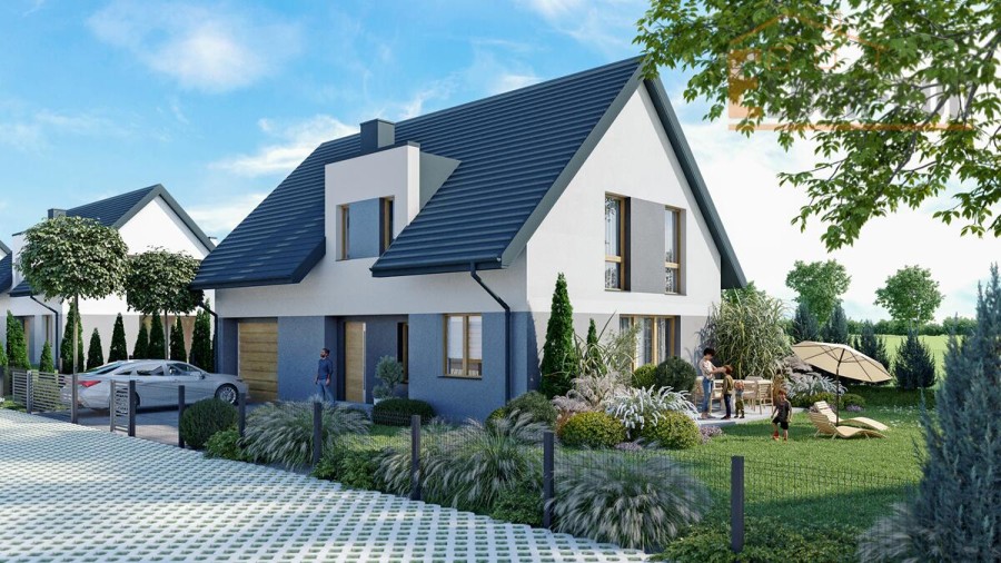 łomżyński, Łomża, Konarzyce, Jaśminowa, Przestronny dom z garażem blisko Łomży