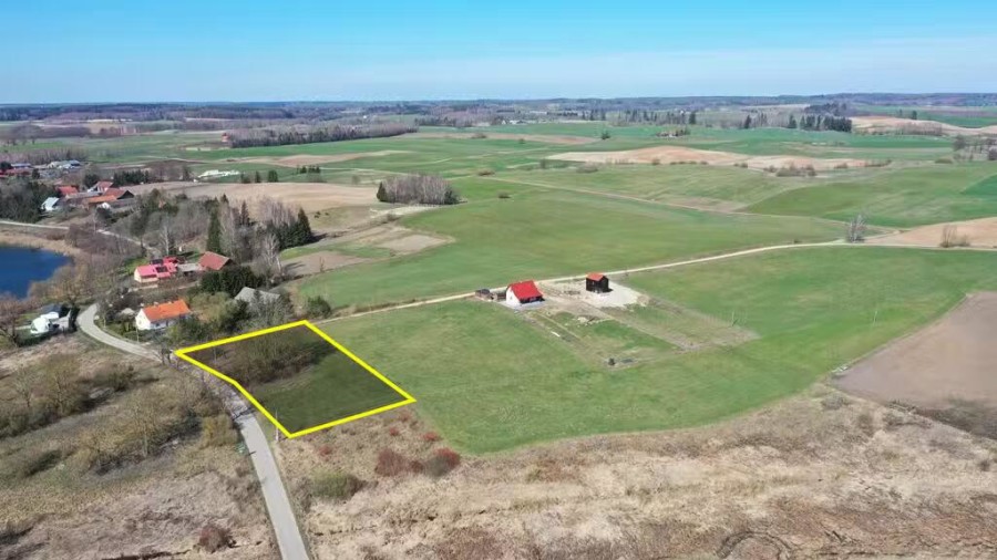 giżycki, Wydminy, Grądzkie, Działka rolna z linią brzegowa Grądzkie gm Wydminy