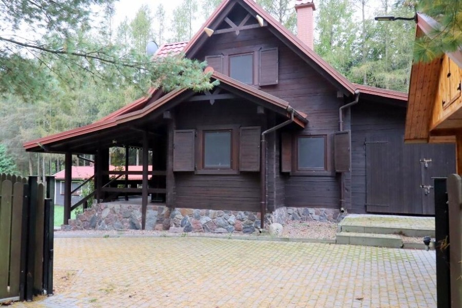 piski, Orzysz, Góra, Dom, łódź i pomost nad jeziorem Tyrkło  Góra 50 gm Orzysz