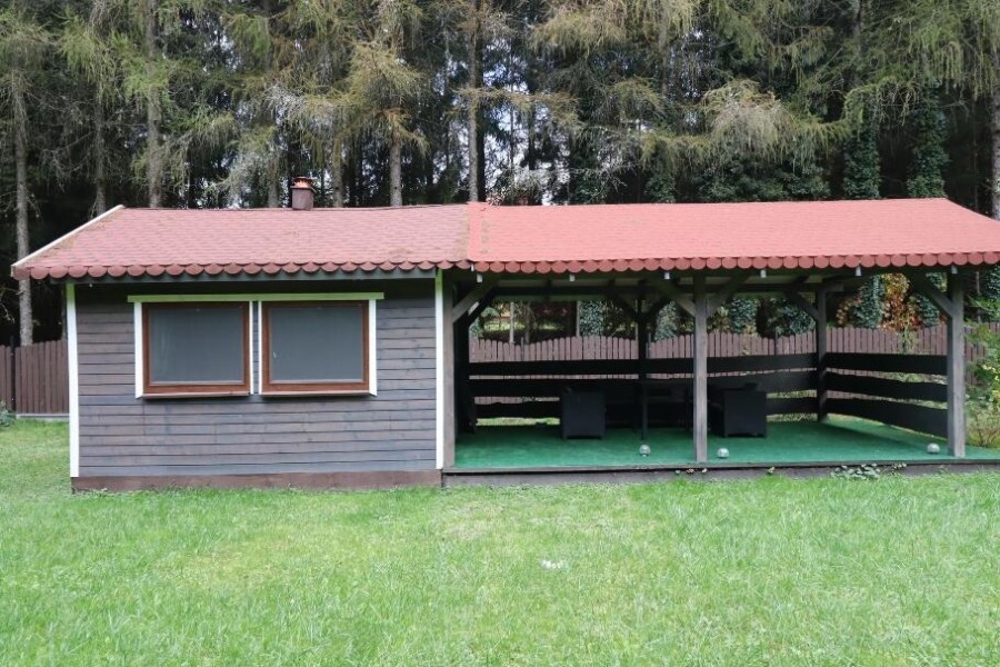 piski, Orzysz, Góra, Dom, łódź i pomost nad jeziorem Tyrkło  Góra 50 gm Orzysz