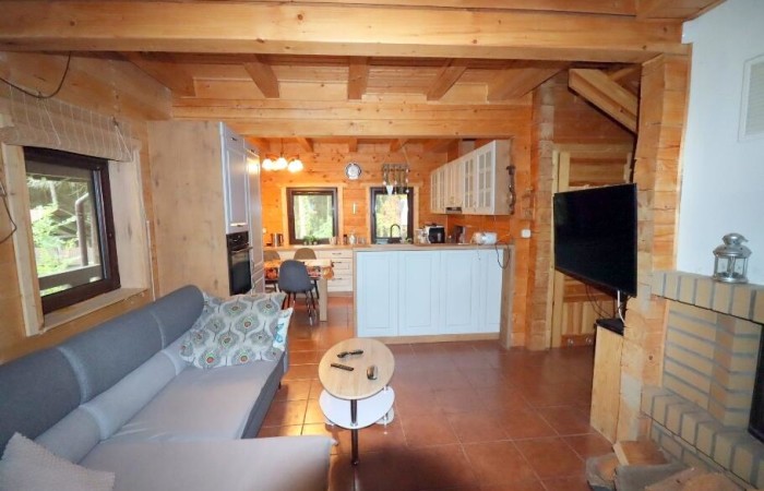 piski, Orzysz, Góra, Dom, łódź i pomost nad jeziorem Tyrkło  Góra 50 gm Orzysz