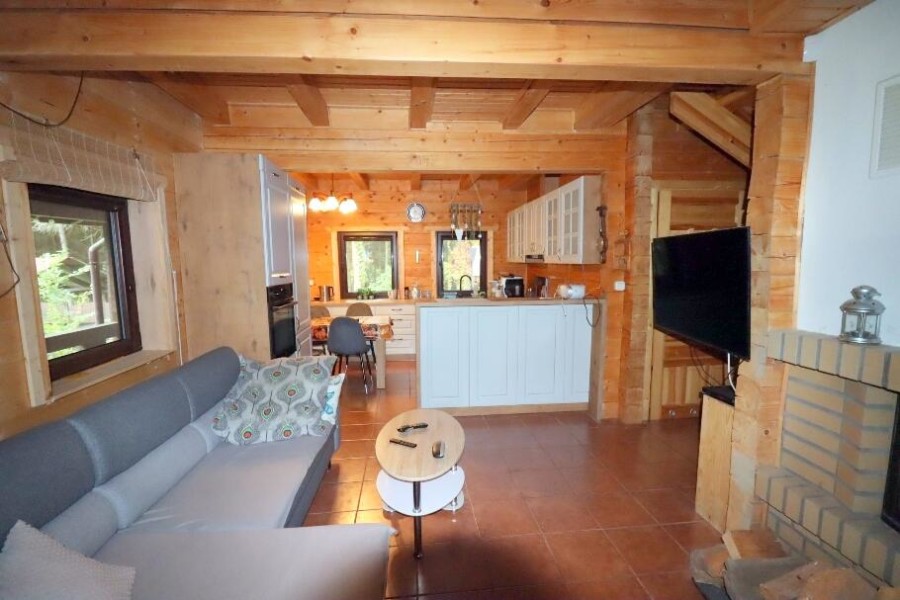 piski, Orzysz, Góra, Dom, łódź i pomost nad jeziorem Tyrkło  Góra 50 gm Orzysz