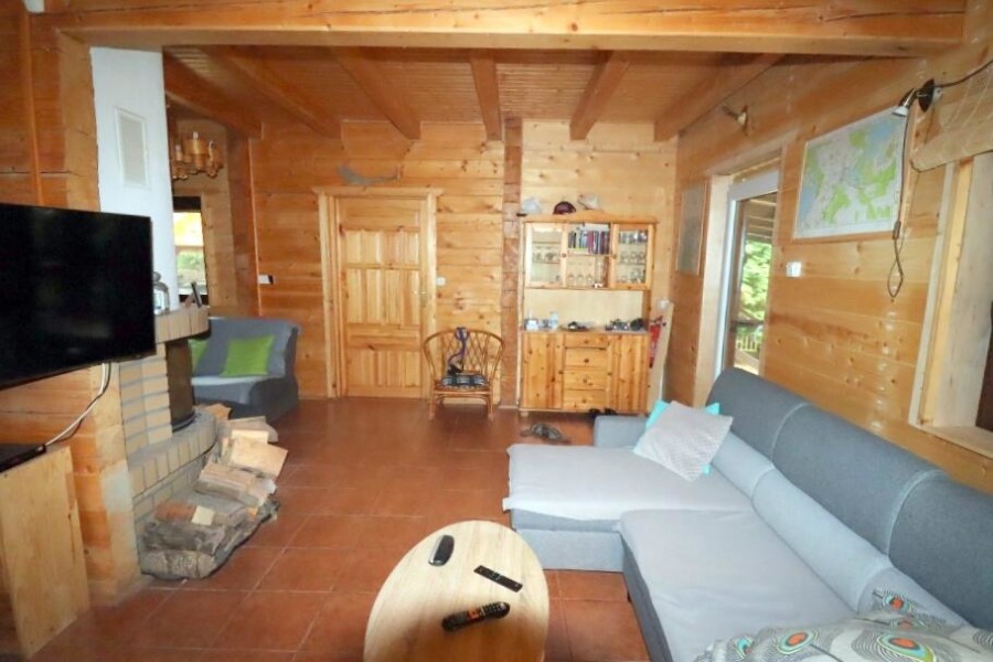 piski, Orzysz, Góra, Dom, łódź i pomost nad jeziorem Tyrkło  Góra 50 gm Orzysz