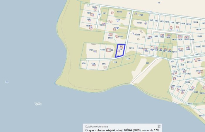 piski, Orzysz, Góra, Dom, łódź i pomost nad jeziorem Tyrkło  Góra 50 gm Orzysz