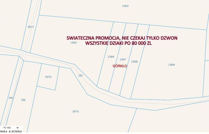 Górkło, Mikołajki, Działka na sprzedaż