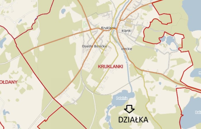 giżycki, Kruklanki, Ogromna działka rolna na obrzeżach  Kruklanek