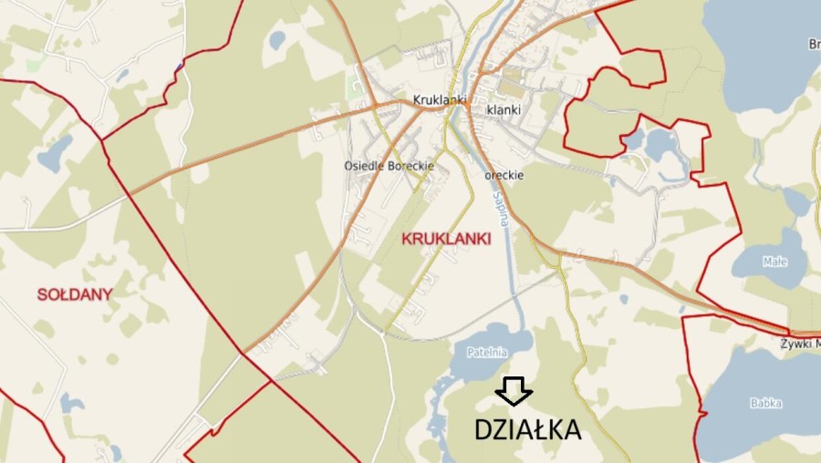 giżycki, Kruklanki, Ogromna działka rolna na obrzeżach  Kruklanek