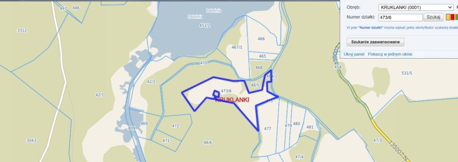 giżycki, Kruklanki, Ogromna działka rolna na obrzeżach  Kruklanek