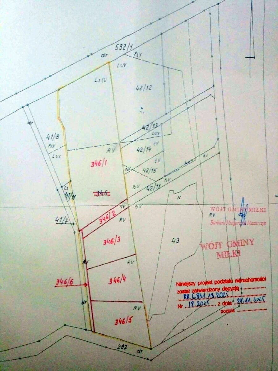 giżycki, Miłki, Rydzewo, Budowlana działka z własnym lasem - Rydzewo