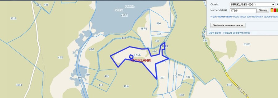 giżycki, Kruklanki, Ogromna działka rolna na obrzeżach  Kruklanek