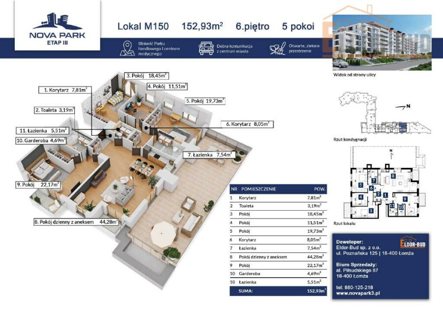 Łomża, Akademicka, Duży apartament z dwoma balkonami M-150