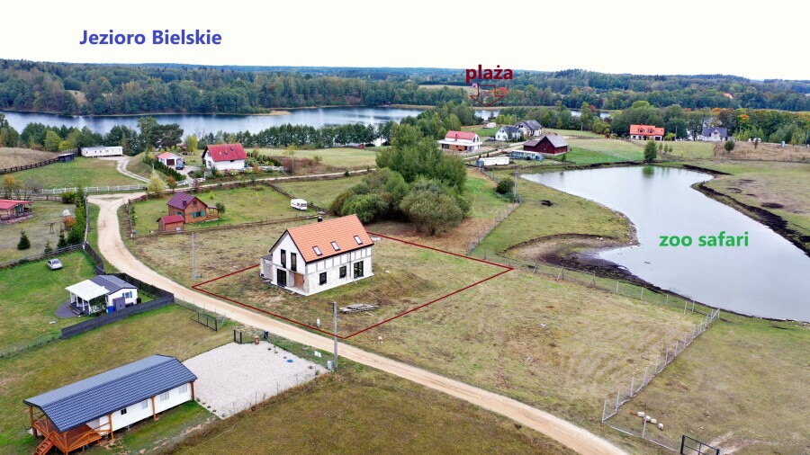 giżycki, Wydminy, Okrągłe, Nowoczesny dom do własnej aranżacji z widokiem na Jezioro Bielskie