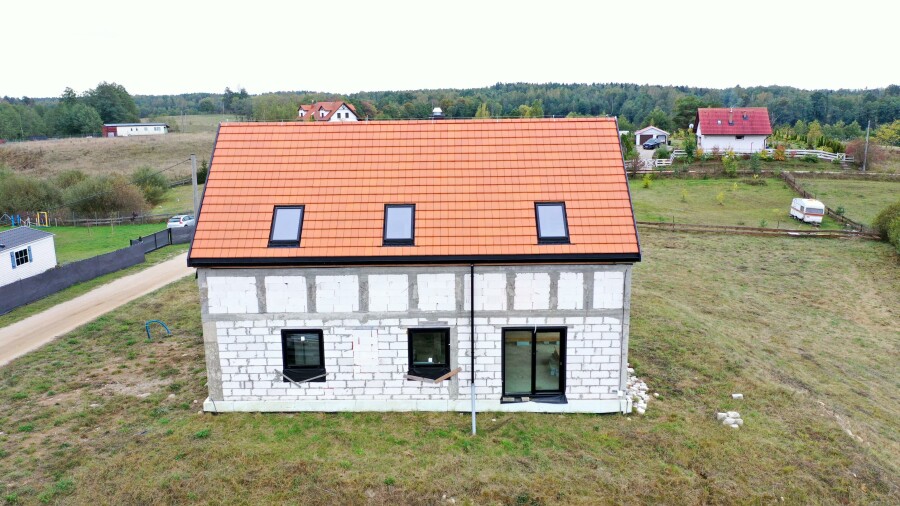 giżycki, Wydminy, Okrągłe, Nowoczesny dom do własnej aranżacji z widokiem na Jezioro Bielskie