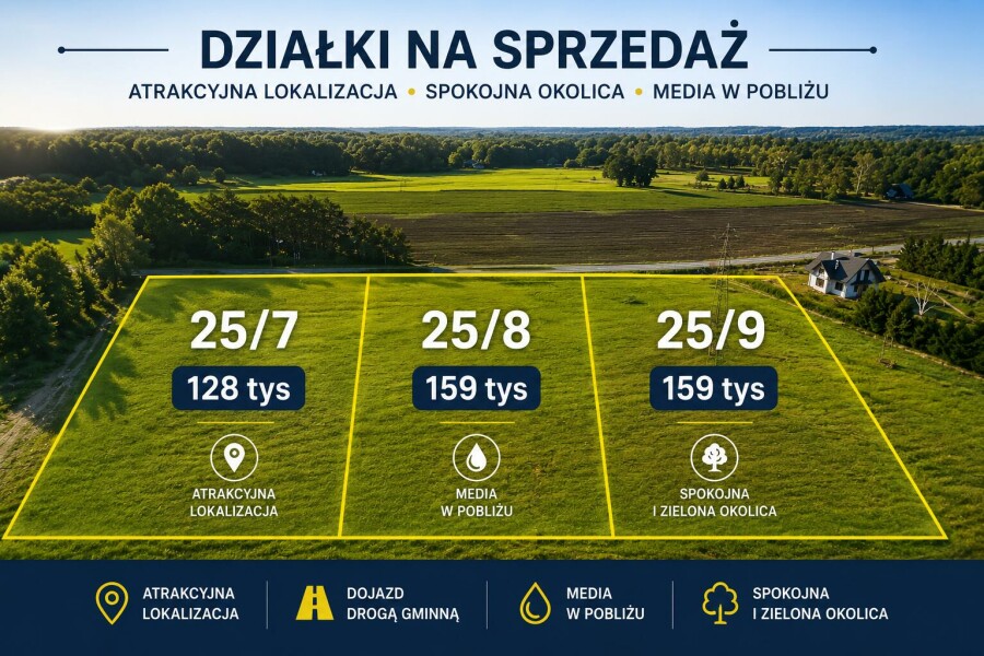 mrągowski, Mrągowo, Młynowo, Działki budowlane Młynowo k. Mrągowa – media, asfalt