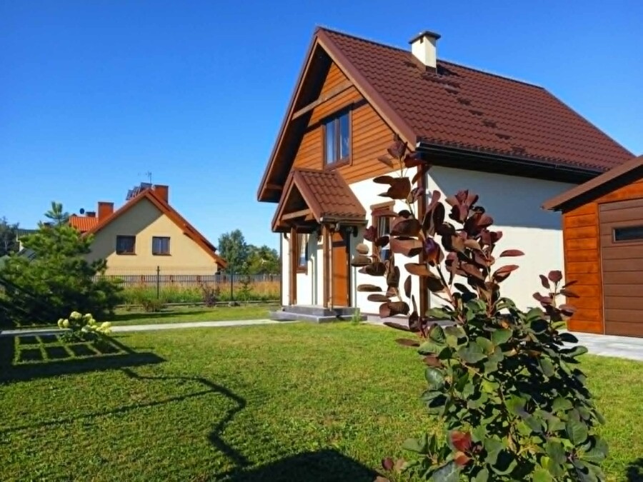 ostrołęcki, Myszyniec, Mazurska, Uroczy nowy dom z kominkiem  na Kurpiach