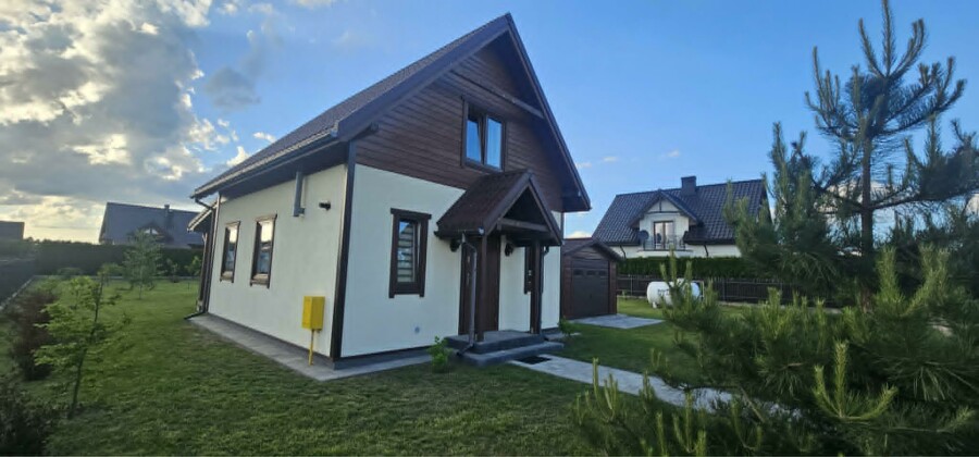 ostrołęcki, Myszyniec, Mazurska, Uroczy nowy dom z kominkiem  na Kurpiach