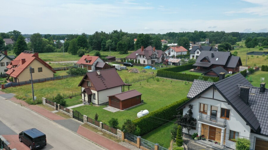 ostrołęcki, Myszyniec, Mazurska, Uroczy nowy dom z kominkiem  na Kurpiach