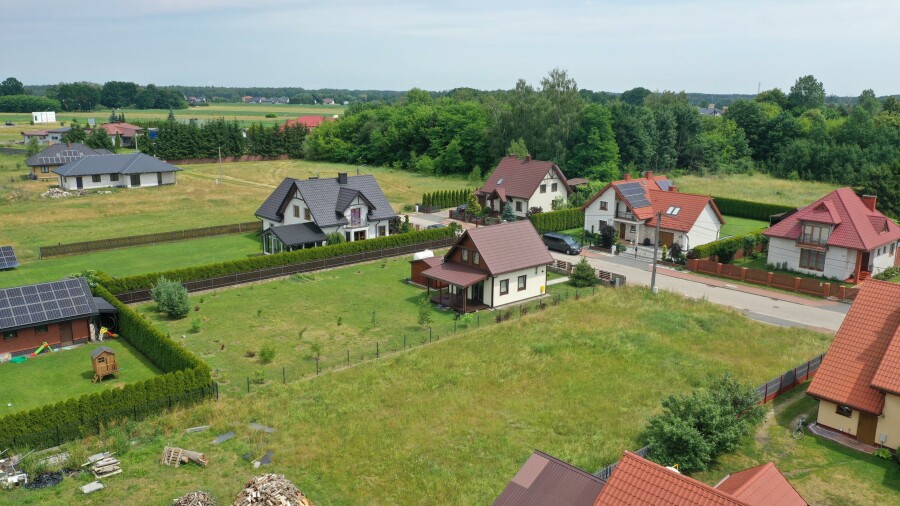 ostrołęcki, Myszyniec, Mazurska, Uroczy nowy dom z kominkiem  na Kurpiach