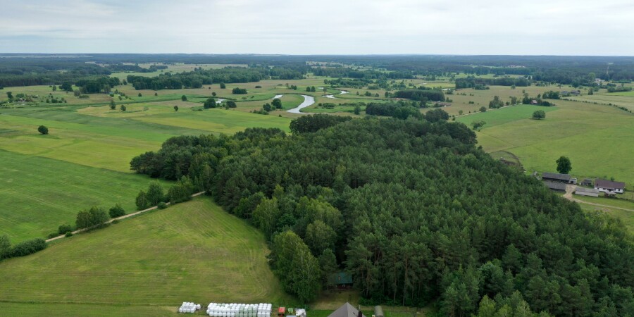 kolneński, Turośl, Cieciory, Domek ukryty w małym lesie, blisko rzeki, Cieciory gm. Turośl