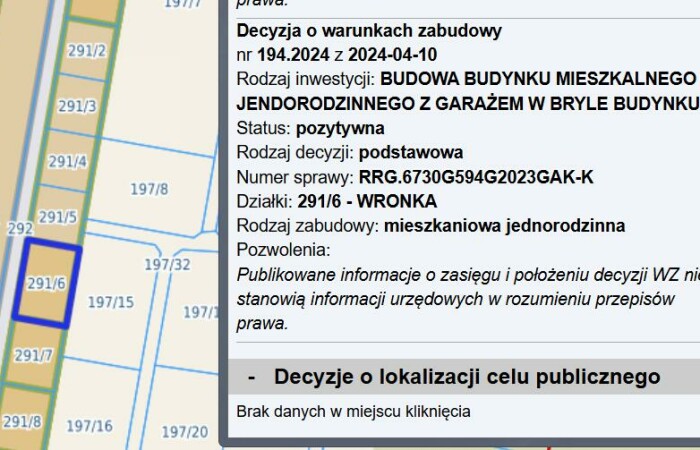 giżycki, Giżycko, Wronka, Działka budowlana  Mazury – Wronka, 1400 m2 , warunki zabudowy