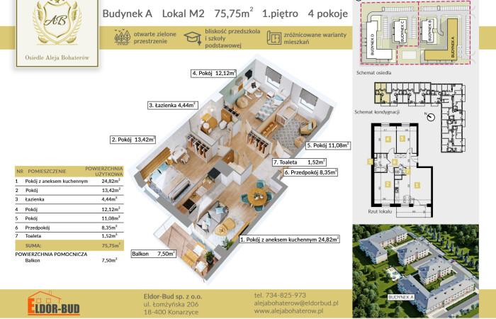 ostrowski, Ostrów Mazowiecka, płk. Dyplomowanego Ludwika Bociańskiego, Rodzinne 4 pokoje z balkonem – teraz tylko 6 983 zł/m²!!!