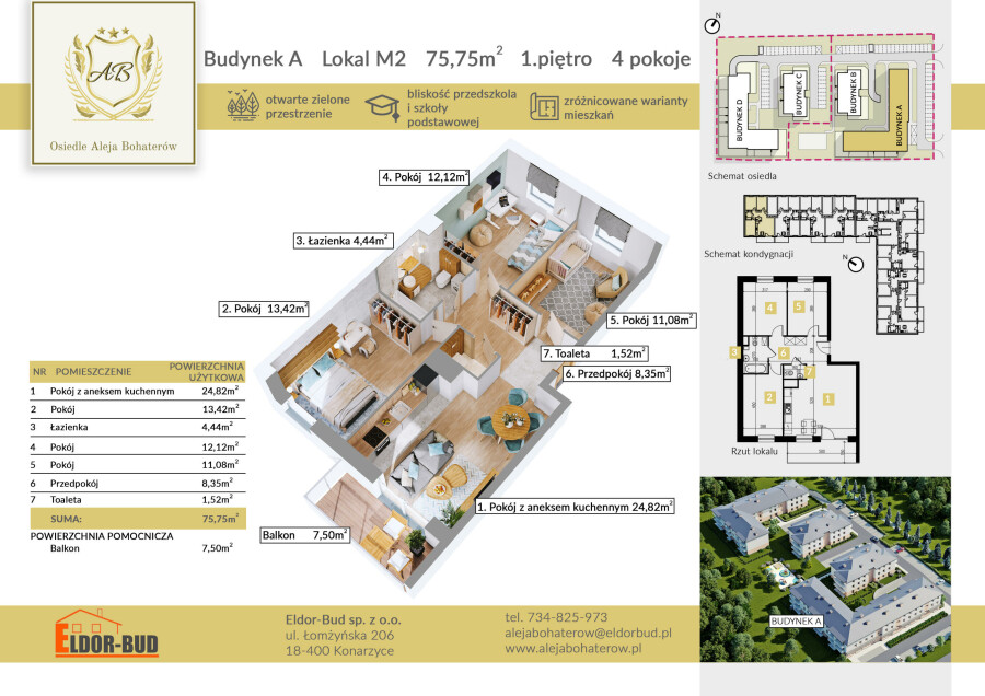 ostrowski, Ostrów Mazowiecka, płk. Dyplomowanego Ludwika Bociańskiego, Rodzinne 4 pokoje z balkonem – teraz tylko 6 983 zł/m²!!!