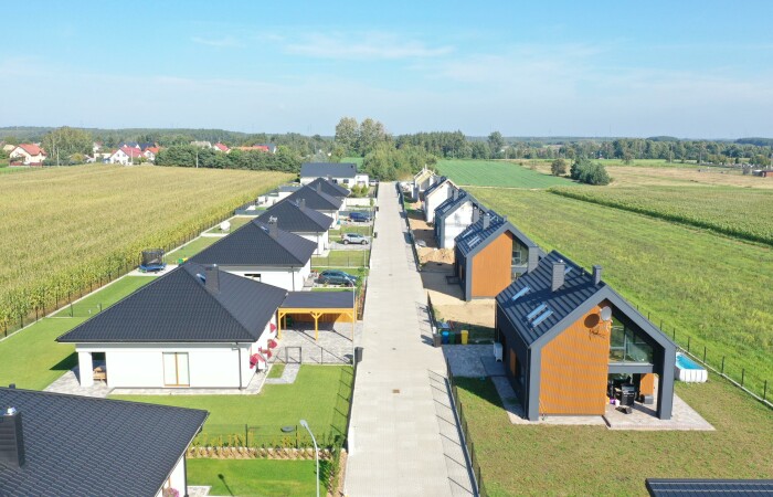 łomżyński, Łomża, Wygoda, Bursztynowa, Efektowny dom w stylu nowoczesnej stodoły  w Wygodzie / k. Łomży