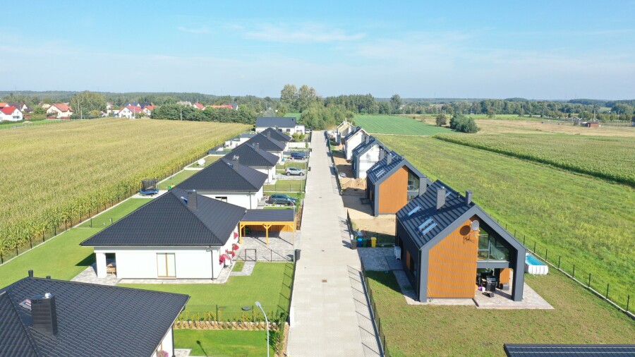 łomżyński, Łomża, Wygoda, Bursztynowa, Efektowny dom w stylu nowoczesnej stodoły  w Wygodzie / k. Łomży